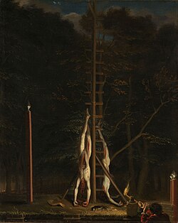 Die Leichen der Gebrüder Johan und Cornelis de Witt, Den Haag, August 1672. Gemälde von Jan de Baen, Rijksmuseum (Amsterdam)