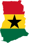 Flag Map of Ghana