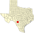 State map highlighting Uvalde County
