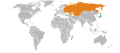 Location map for Japan and the Soviet Union.