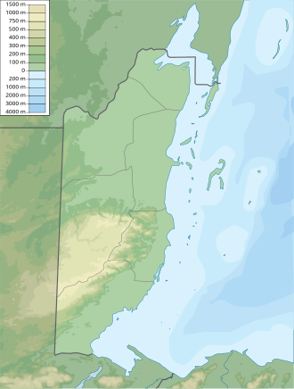Voir sur la carte topographique du Belize