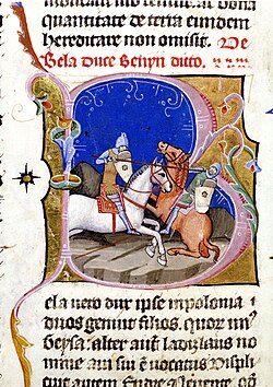 Béla fighting against the Pomeranian duke