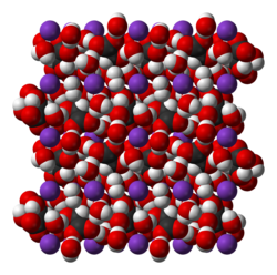 Space-filling model of part of the crystal structure of potassium sodium tartrate