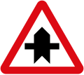 Intersection ahead where vehicles on the right must give way