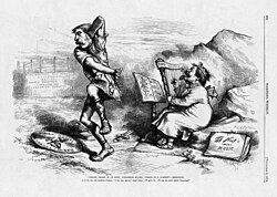 Nast's target in this cartoon was James Gordon Bennett, Jr., the wealthy, conceited, autocratic editor of the Herald.