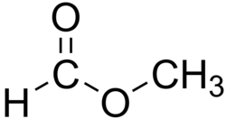 Structural formula of methyl formate