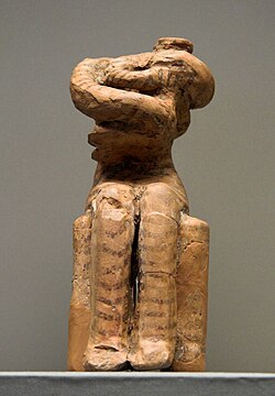 Female figurine of a woman holding a baby, Sesklo, Neolithic, 4800–4500 BC