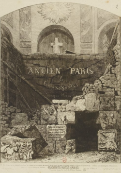 Fragments d'autels gaulois trouvés dans le sol de Notre-Dame, 1711, par Potémont, 1862-1863.