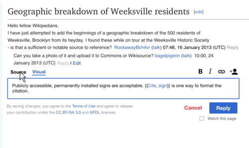 Mockup of the new reply feature, showing new editing tools