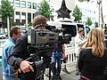 A DigiBeta camcorder in use outside