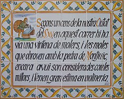 Plakkoate in 't Cataloans in de Meulnstroate in Barcelona