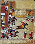 Mihr u Mushtari by Assar. Tabriz, 1420: earliest appearance of the "Turkmen style" under the Qara Qoyunlu.
