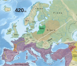 Map of Roman Empire in 420