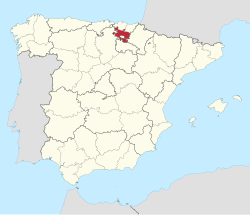 Map of Spain with Araba/Álava highlighted