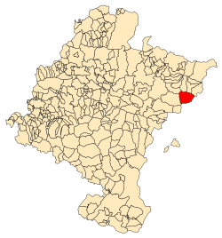 Localização do município de Burgui em Navarra