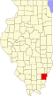 Harta statului Illinois indicând comitatul White