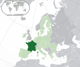 Lokasion ti &nbsp;Metropolitano a Pransia&nbsp;&nbsp;(nangisit a berde)–&nbsp;idiay Europa&nbsp;&nbsp;(berde ken&nbsp;nangisit kolordapo)–&nbsp;idiay Kappon ti Europa&nbsp;&nbsp;(berde)&nbsp; —&nbsp; [Leyenda]