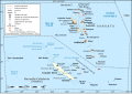 Map of New Caledonia and Vanuatu