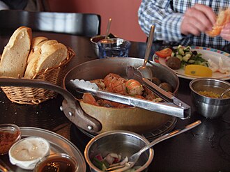 Lobster served in Stokkseyri, Iceland