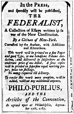Ad for the Federalist.
