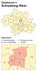 Borough 4 Schwabing-West: position in Munich