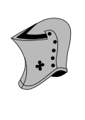 Jousting or tourney helms are sometimes also used, but are rarer. They are the only alternative accepted by the Council of Heraldry and Vexillology to the barred helmet.