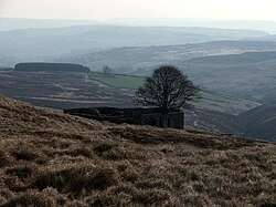 A ruined farmhouse on the moors.
