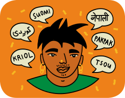Sebuah gambar yang menggambarkan berbagai bahasa