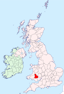 Brecknockshire shown within the United Kingdom