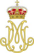 Combined monogram with the initials of King Umberto and Queen Margherita