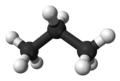 Ball and stick model of propane