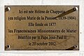 2002 - Français&nbsp;: Plaque commémorative sur la maison natale d'Hélène de Chappotin de Neuville, rue Clemenceau à Nantes