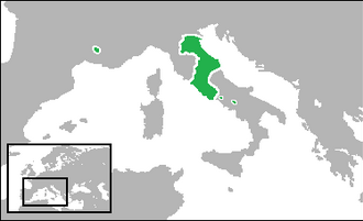 Statele Papale în anul 1789, înainte de unificarea Italiei