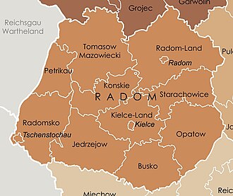 Administrative map of Radom District.