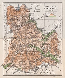 map of Breconshire