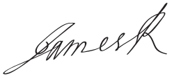 Iacobus II (rex Angliae): subscriptio