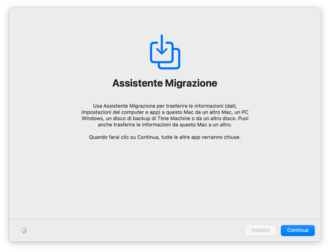 Assistente Migrazione su macOS Big Sur