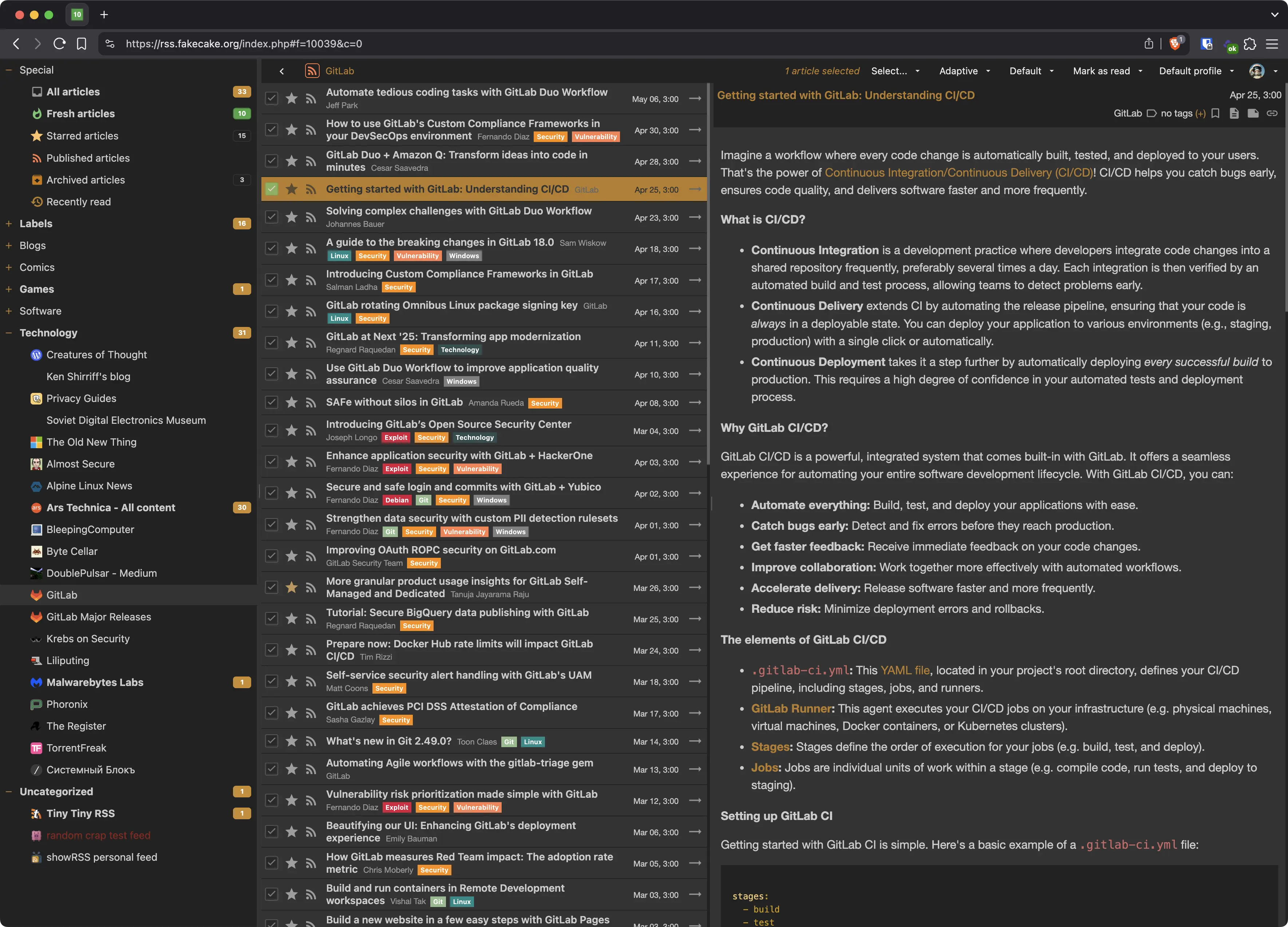 tt-rss preferences