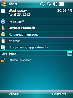 Windows Mobile 6.0 screenshot, Today view.png