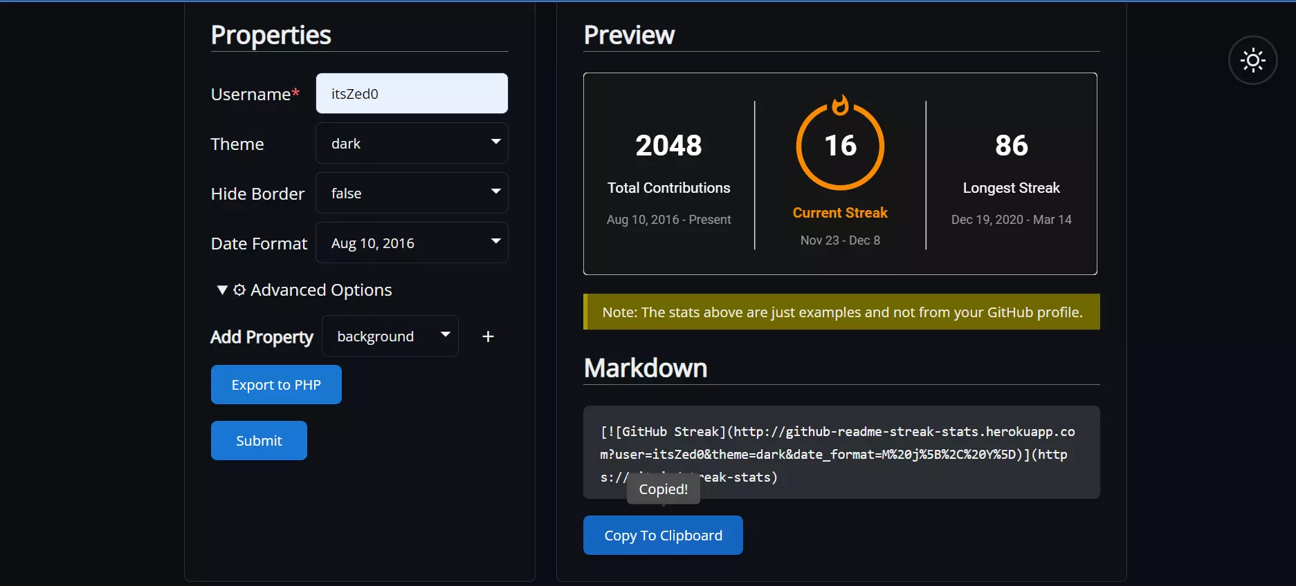 Streak Stats Tool