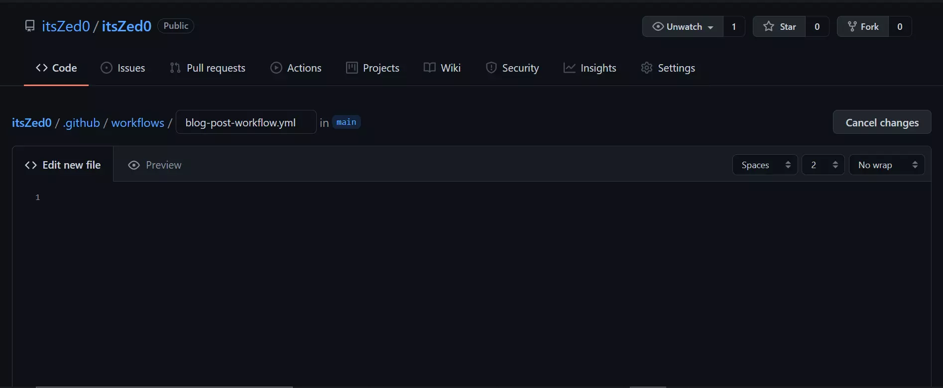 Create blog post yml file
