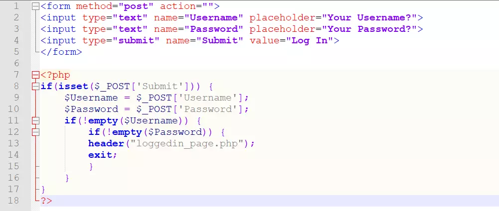 a piece of code susceptible to broken access control