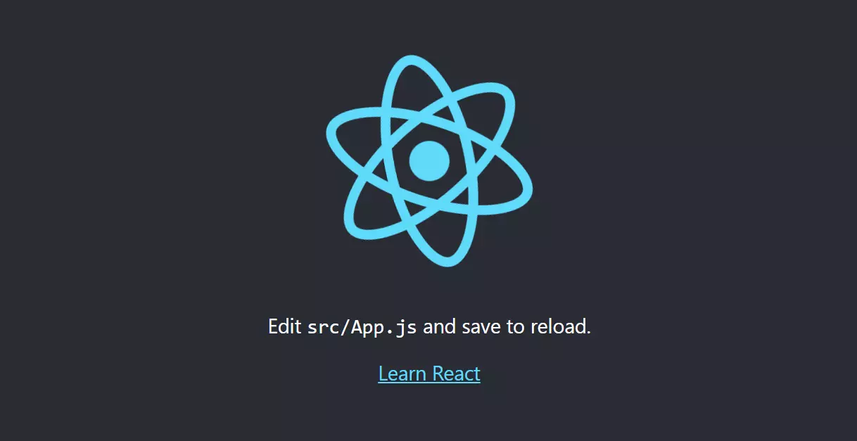 React welcome screen