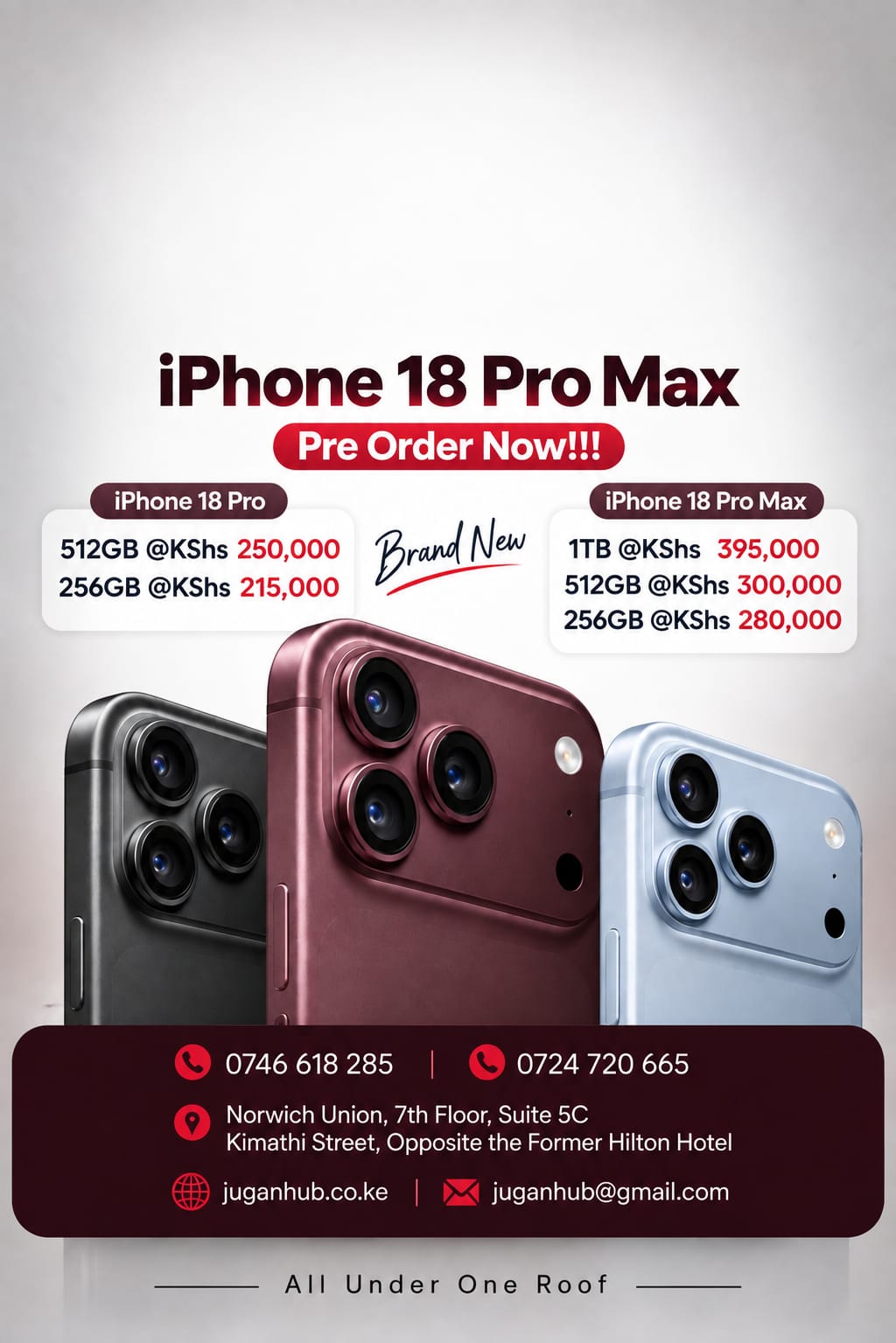 JuganHub: iPhone 18 Pro and Pro Max pre-order. Call 0746 618 285