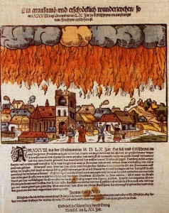 Depicting an aurora on 28.12.1560