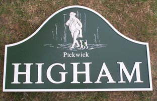 photograph of a Higham village sign