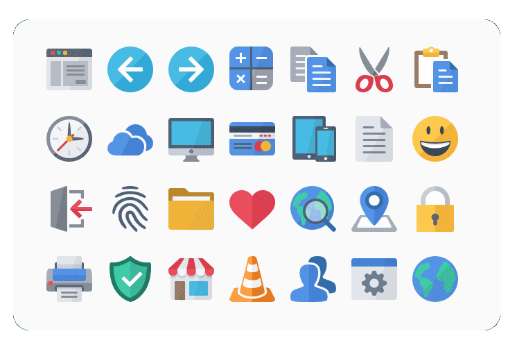 Flat Design vector icons — Axialis