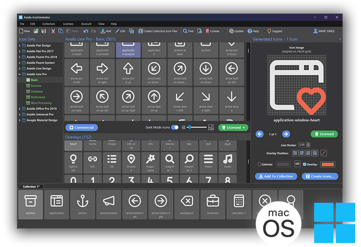 Generate vector and bitmap icons with IconGenerator — Axialis