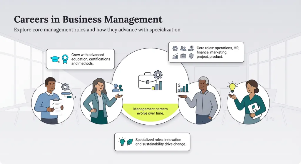 business management careers graphic