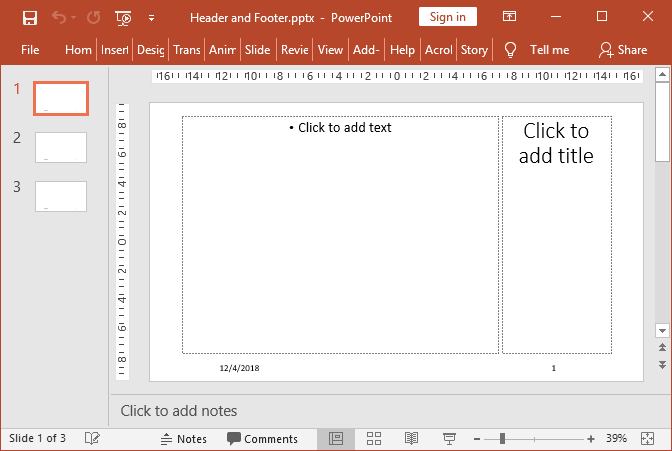 Screenshot of a PowerPoint footer created with GemBox.Presentation A PowerPoint footer created with GemBox.Presentation in C#